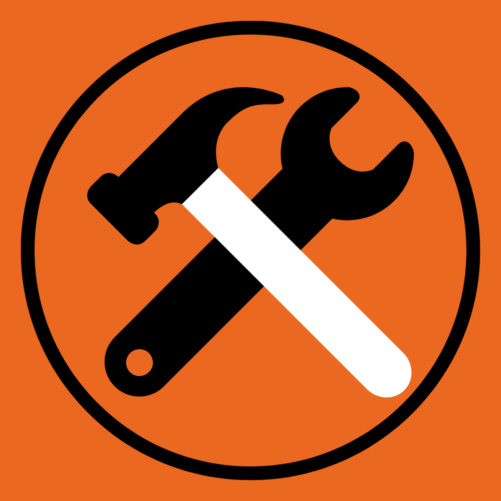 Under construction icon with a hammer and wrench.