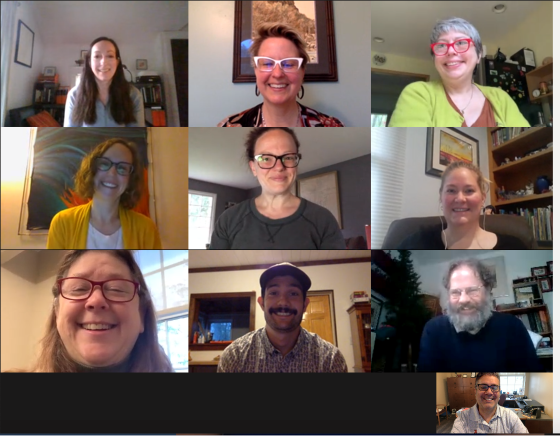 K College Librarians with a 3x3 camera view on a Microsoft Teams meeting.