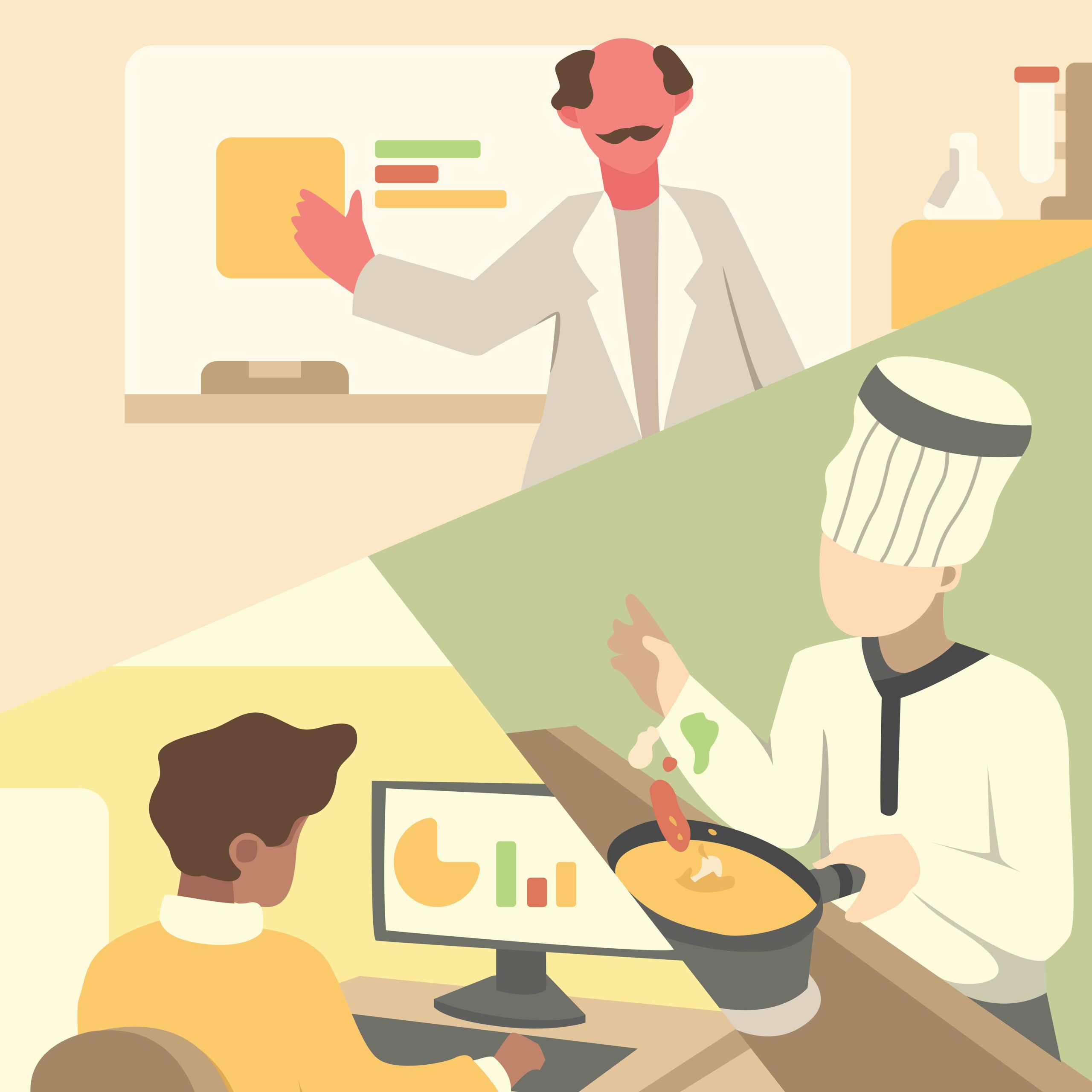 an illustration depicting the range of community members IS supports like students, faculty, and staff.